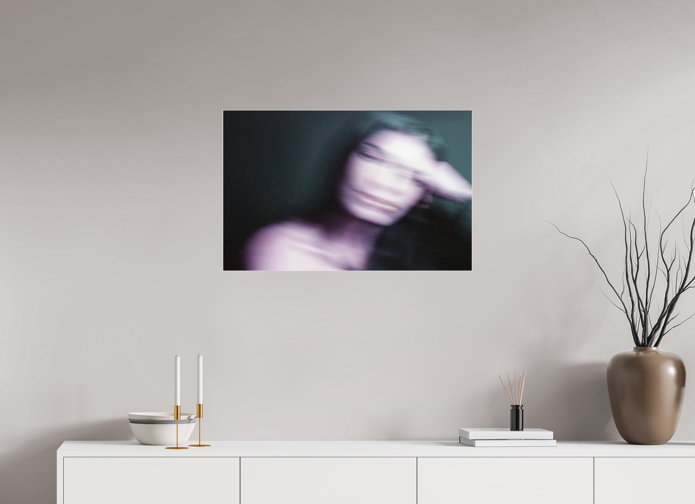 31.1 x 20″, slimline glass framed untitled 1